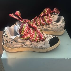 Lanvin: Sneakers - White/Silver - Size 41